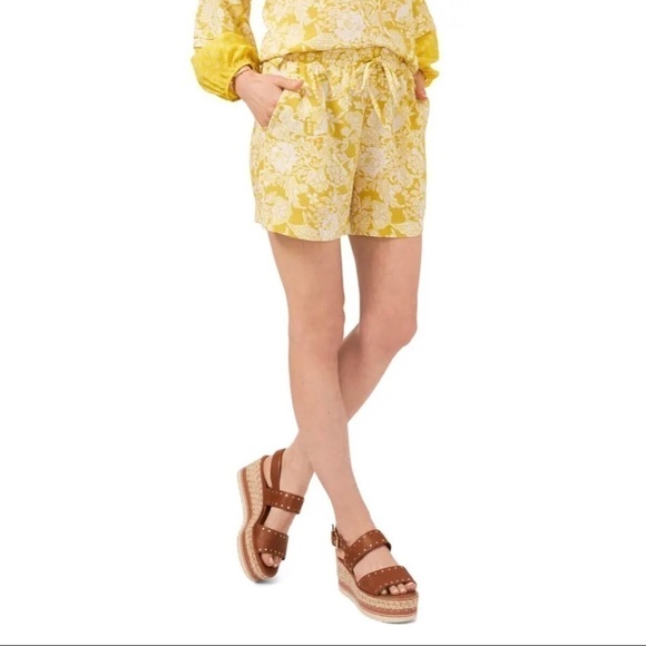 NWT Vince Camuto Lightweight Tropical Floral Drawstring Casual Shorts size L - Picture 1 of 10